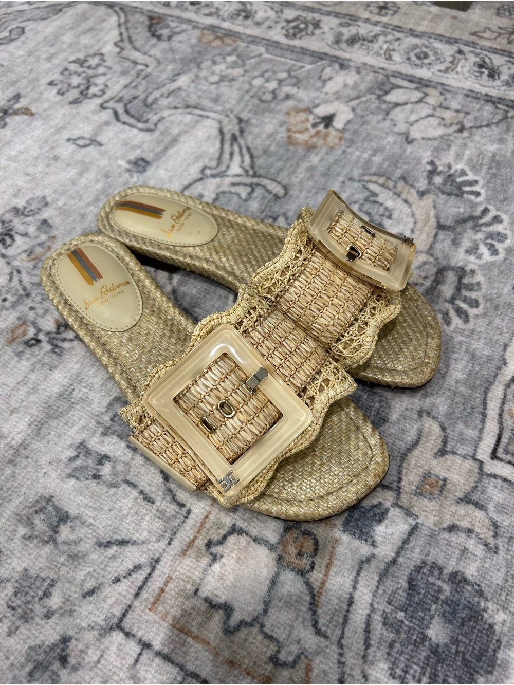 Sam Edelman Bambi Natural Raffia Slides
